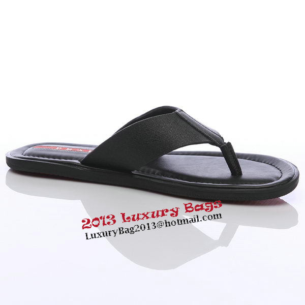 Prada Saffiano Leather Slipper PD308 Black