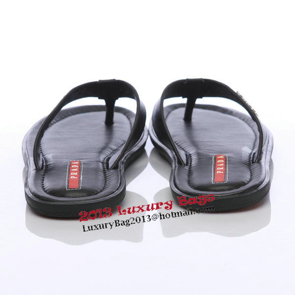 Prada Saffiano Leather Slipper PD308 Black