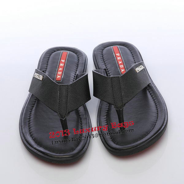 Prada Saffiano Leather Slipper PD308 Black