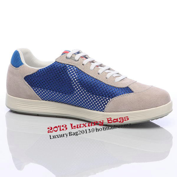 Prada Suede Leather Men Shoe PD305 Blue