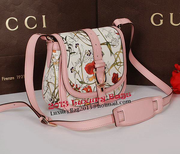 Gucci Nice Flora Leather Shoulder Bag 336749