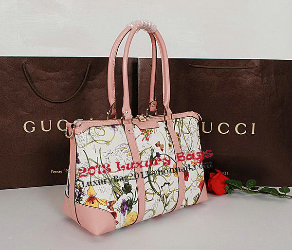 Gucci Vintage Web Flora Leather Medium Top Handle Bag 257341