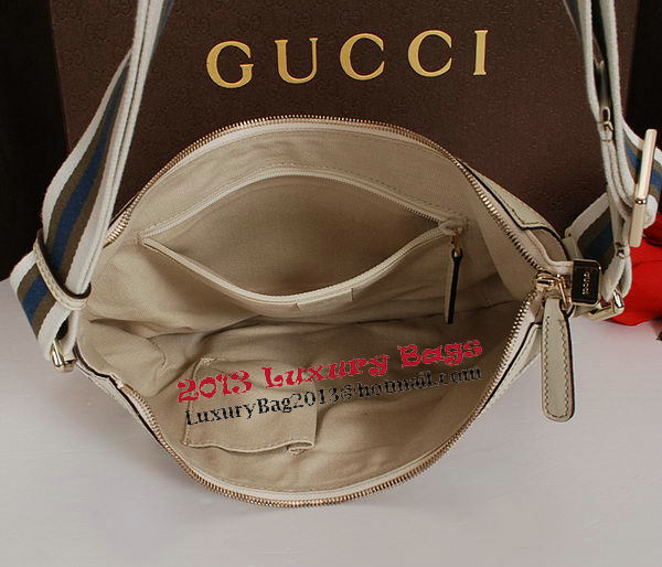 Gucci Medium Flora Leather Messenger Bag 181092 OffWhite&Pink