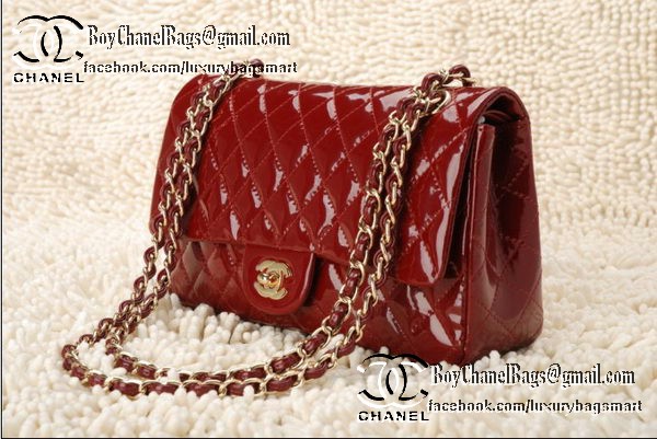 Chanel Classic Flap Bag 2.55 Series Patent Leather CHA1112 Burgundy