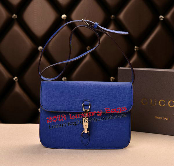 2014 Gucci Original Grainy Leather Shoulder Bag 335188 Blue