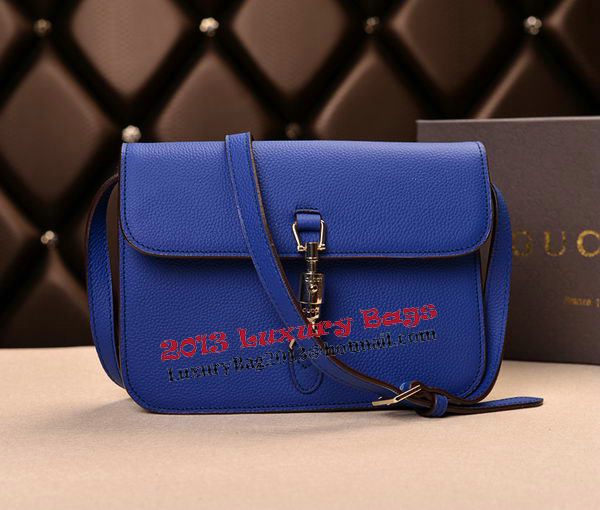 2014 Gucci Original Grainy Leather Shoulder Bag 335188 Blue