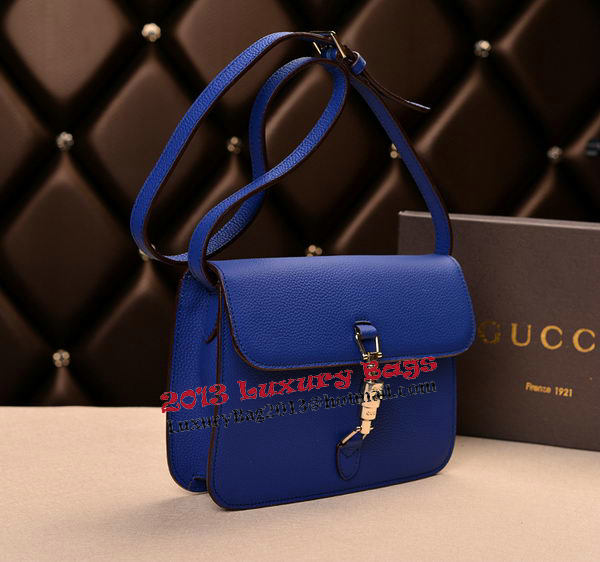 2014 Gucci Original Grainy Leather Shoulder Bag 335188 Blue