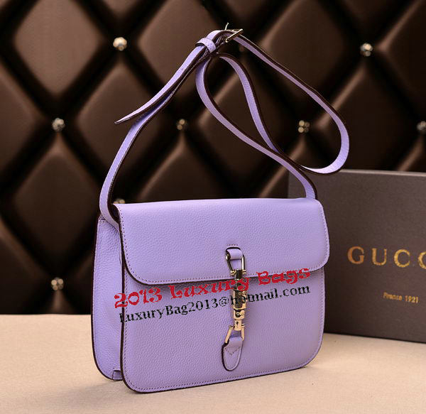 2014 Gucci Original Grainy Leather Shoulder Bag 335188 Lavender