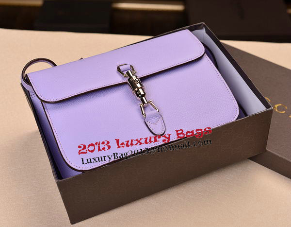 2014 Gucci Original Grainy Leather Shoulder Bag 335188 Lavender