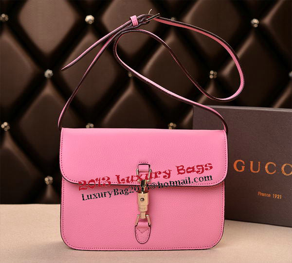 2014 Gucci Original Grainy Leather Shoulder Bag 335188 Pink