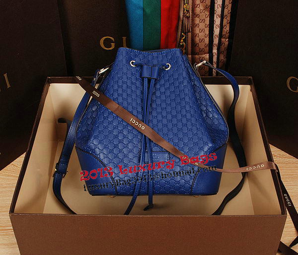 Gucci Guccissima Leather Bucket Bag 354228 Blue