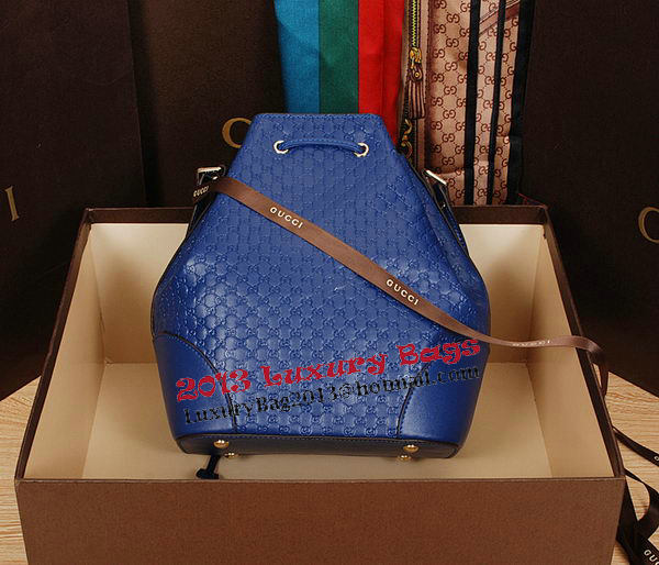 Gucci Guccissima Leather Bucket Bag 354228 Blue