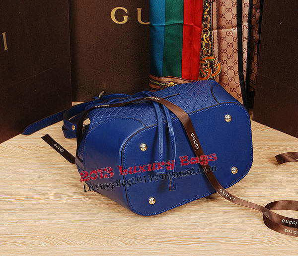 Gucci Guccissima Leather Bucket Bag 354228 Blue