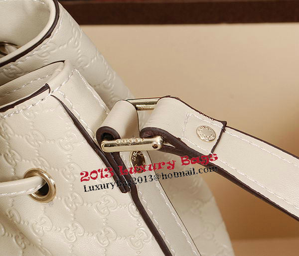 Gucci Guccissima Leather Bucket Bag 354228 White