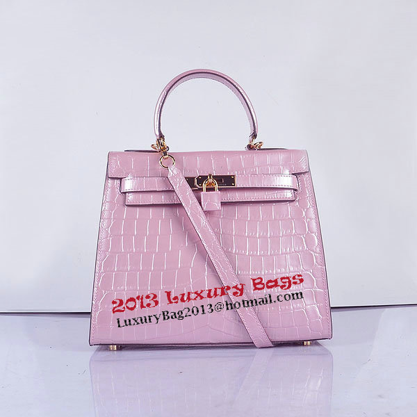 Hermes Birkin 28CM Tote Bags Lavender Iridescent Croco Leather Gold