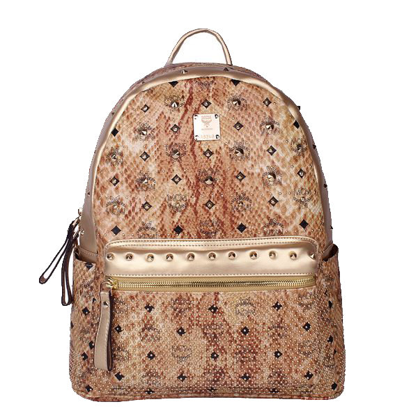 MCM Armour Medium Backpack Snake Leather MC2095 Gold