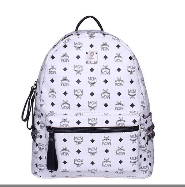 MCM Medium Stark Backpack MC2446 White