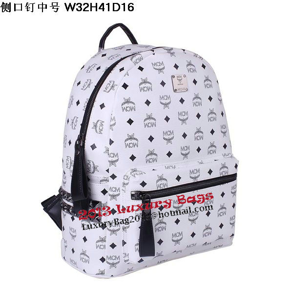 MCM Medium Stark Backpack MC2446 White