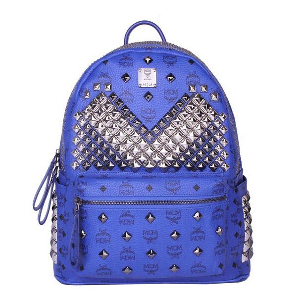 MCM Medium Stark Front Studs Backpack MC4237 Blue