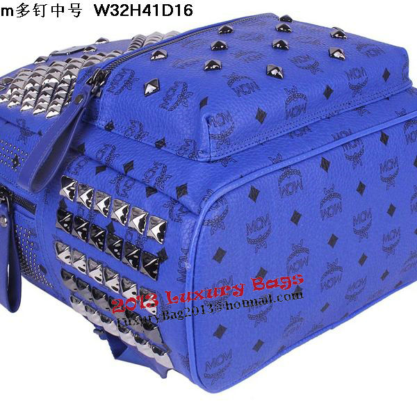 MCM Medium Stark Front Studs Backpack MC4237 Blue