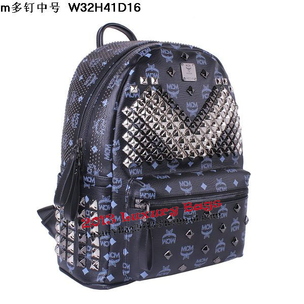 MCM Medium Stark Front Studs Backpack MC4237 Dark Blue