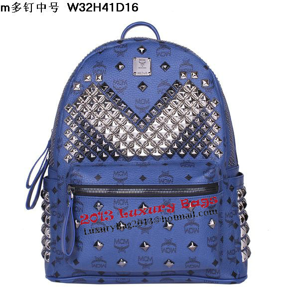 MCM Medium Stark Front Studs Backpack MC4237 Royal