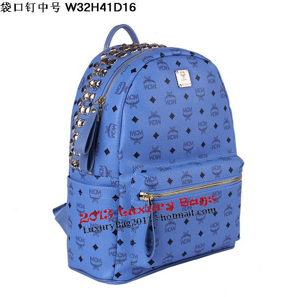 MCM Medium Top Studs Backpack MC4232 Blue