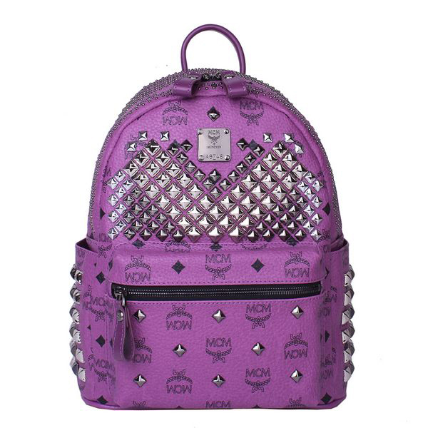 MCM Small Stark Front Studs Backpack MC4237S Purple