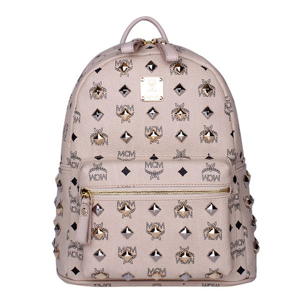 MCM Stark Studded Small Backpack MC2089S OffWhite