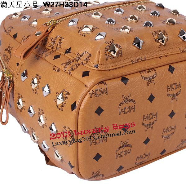 MCM Stark Studded Small Backpack MC2089S Wheat