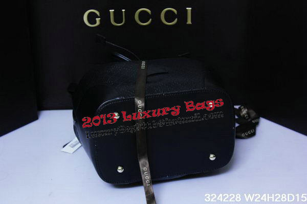 Gucci 354228 Black Calf Leather Bucket Bag