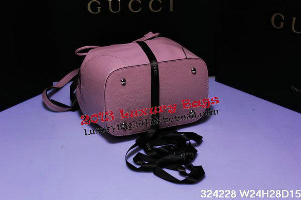 Gucci 354228 Pink Calf Leather Bucket Bag