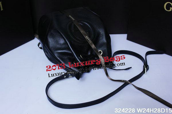 Gucci Calf Leather Bucket Bag 354228 Black