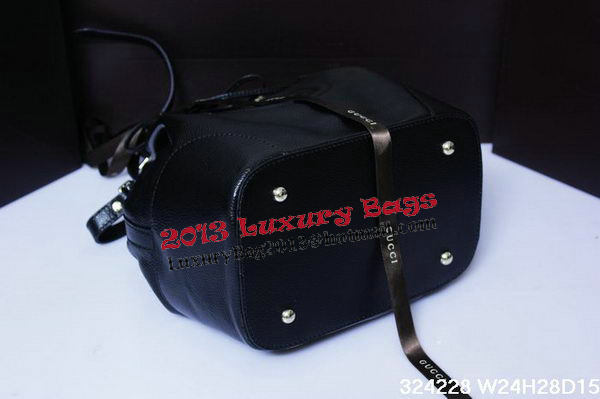 Gucci Calf Leather Bucket Bag 354228 Black