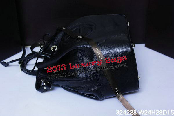 Gucci Calf Leather Bucket Bag 354228 Black