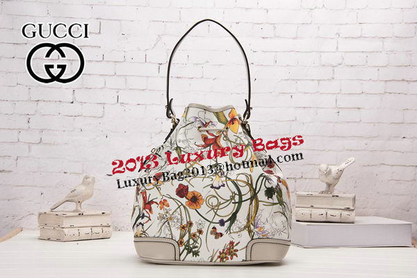 Gucci GG Drawstring Sling Shoulder Bag 179019 White