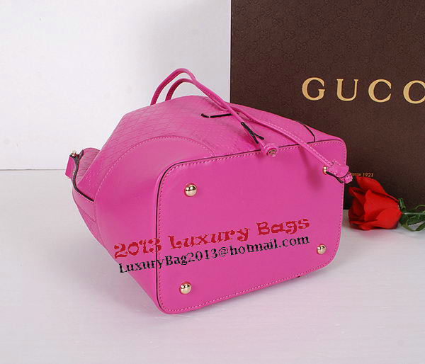 Gucci Bright Diamante Leather Bucket Bag 354228 Rosy