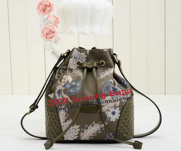 Gucci Camouflage Leather Bucket Bag 354228 Khaki