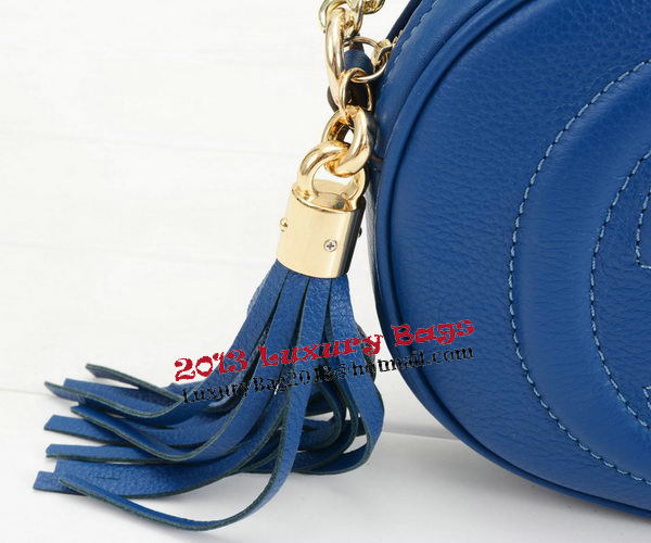 Gucci Soho Original Leather mini Chain Bag 353965 Blue