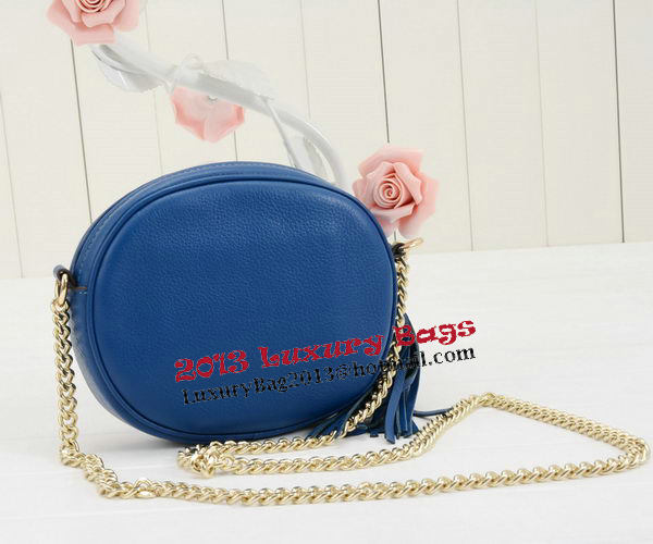 Gucci Soho Original Leather mini Chain Bag 353965 Blue