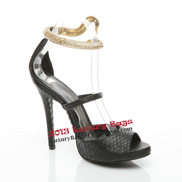 Giuseppe Zanotti Snake Leather 120 mm Sandals GZ0339 Black