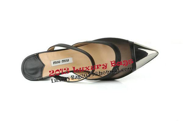 miu miu Sheepskin Leather Pump MM303 Black