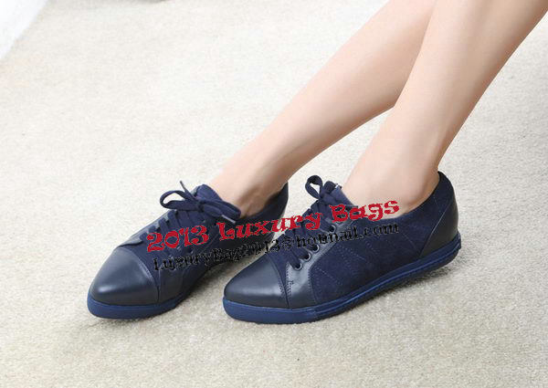 miu miu Suede Leather Casual Shoes 177651 Blue