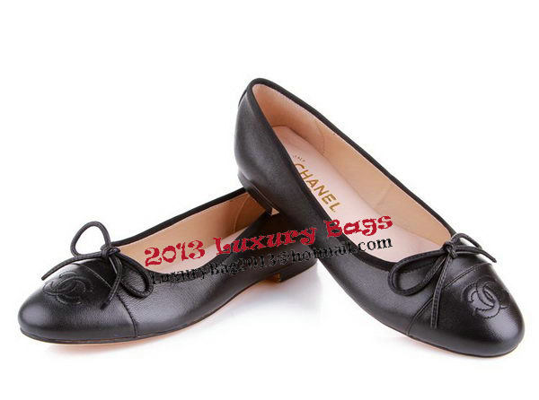 Chanel Sheepskin Leather Ballerina Flat CH0888 Black