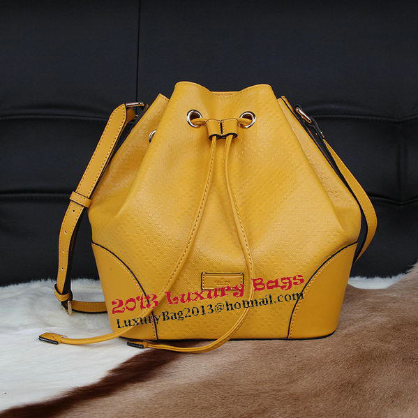 Gucci Diamante Calf Leather Bucket Bag 354228 Yellow