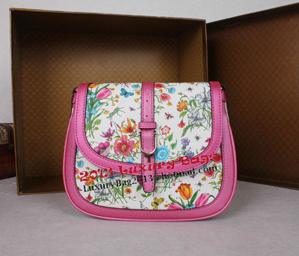 Gucci Nice Flora Leather Shoulder Bag 336749 Rose