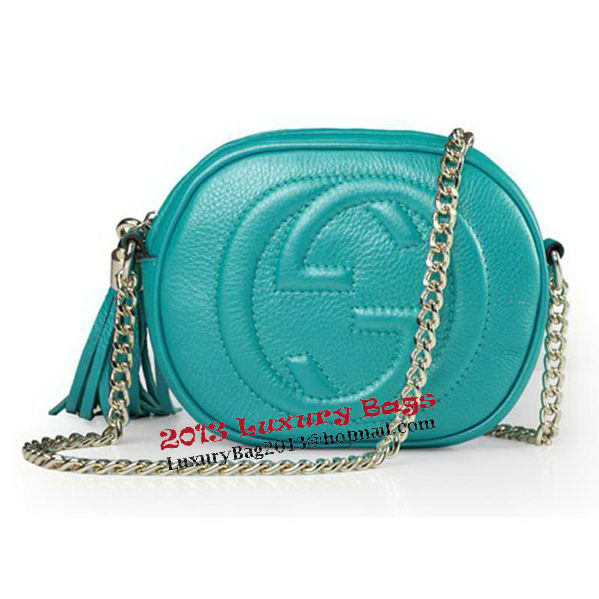 Gucci Soho Original Leather mini Chain Bag 353965 Green