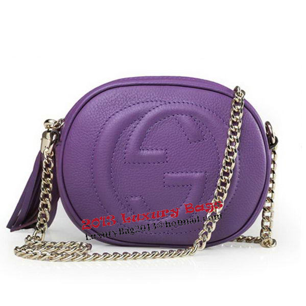 Gucci Soho Original Leather mini Chain Bag 353965 Purple