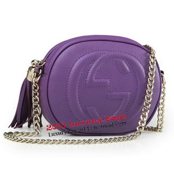 Gucci Soho Original Leather mini Chain Bag 353965 Purple