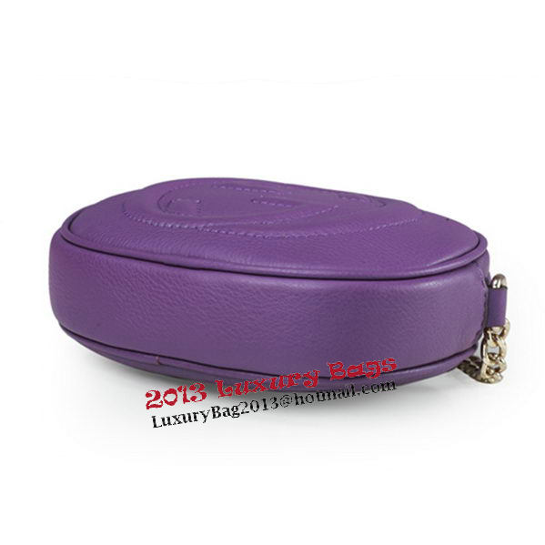 Gucci Soho Original Leather mini Chain Bag 353965 Purple